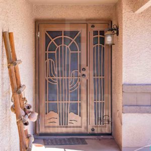 Cactus Bend Iron Security Door Signature